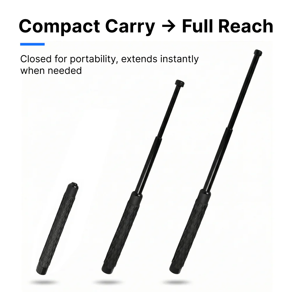 Police Force Tactical Expandable Solid Steel Baton 26" - Image 4