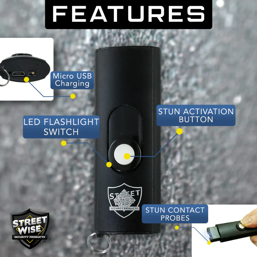 Stun Gun & Pepper Spray Self-Defense Keychain Weapon Set - Image 7