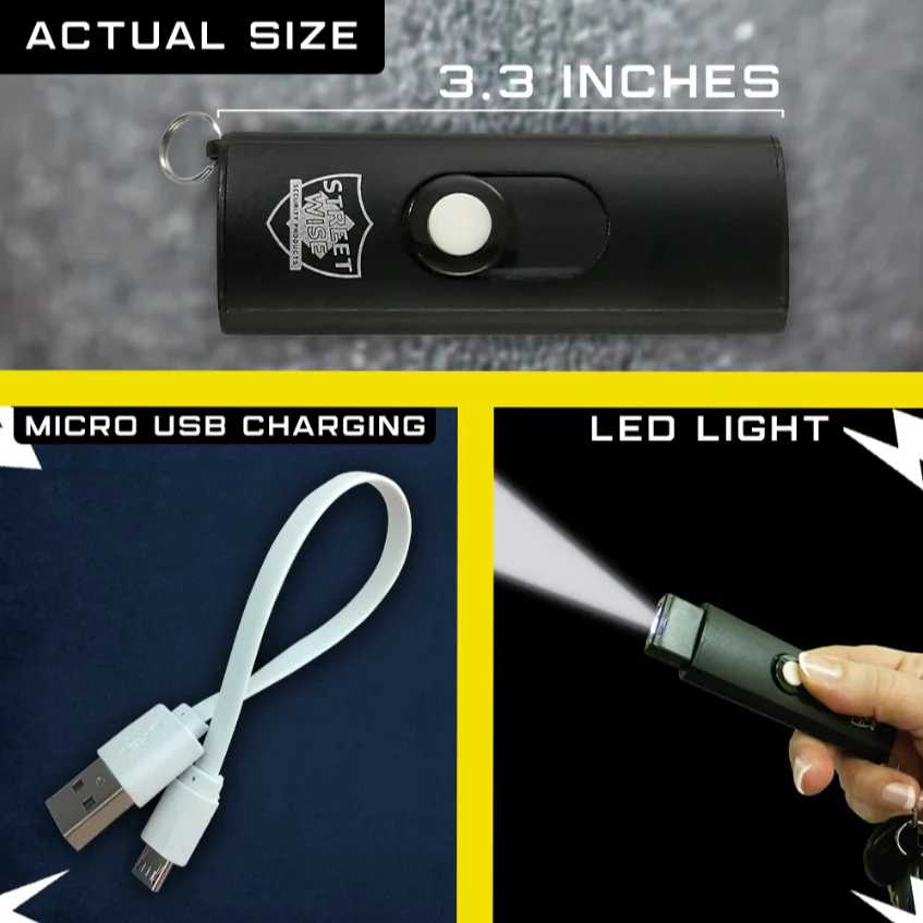 Stun Gun & Pepper Spray Self-Defense Keychain Weapon Set - Image 8